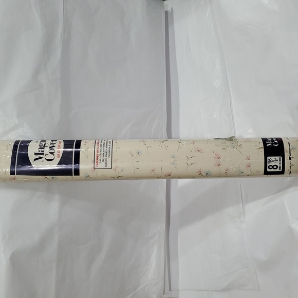 Magic cover self-adhesive 8 yard winsord beige cottage floral shelf drawer liner - Picture 10 of 12